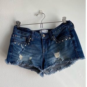 Denim Shorts with Studs